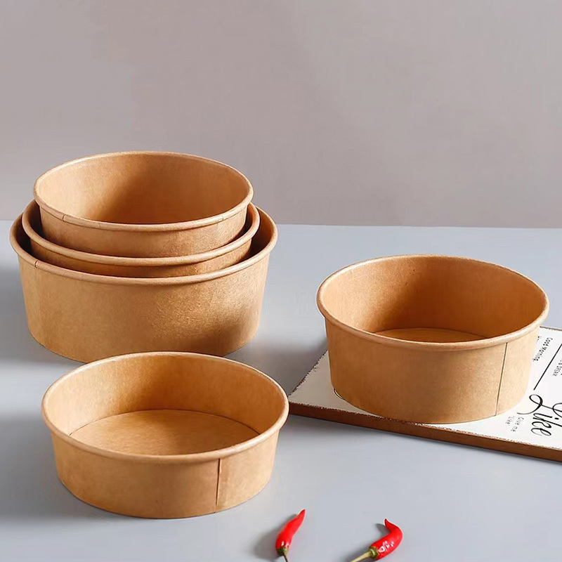 Small Salad Disposable Paper Bowl With Lids 500ml