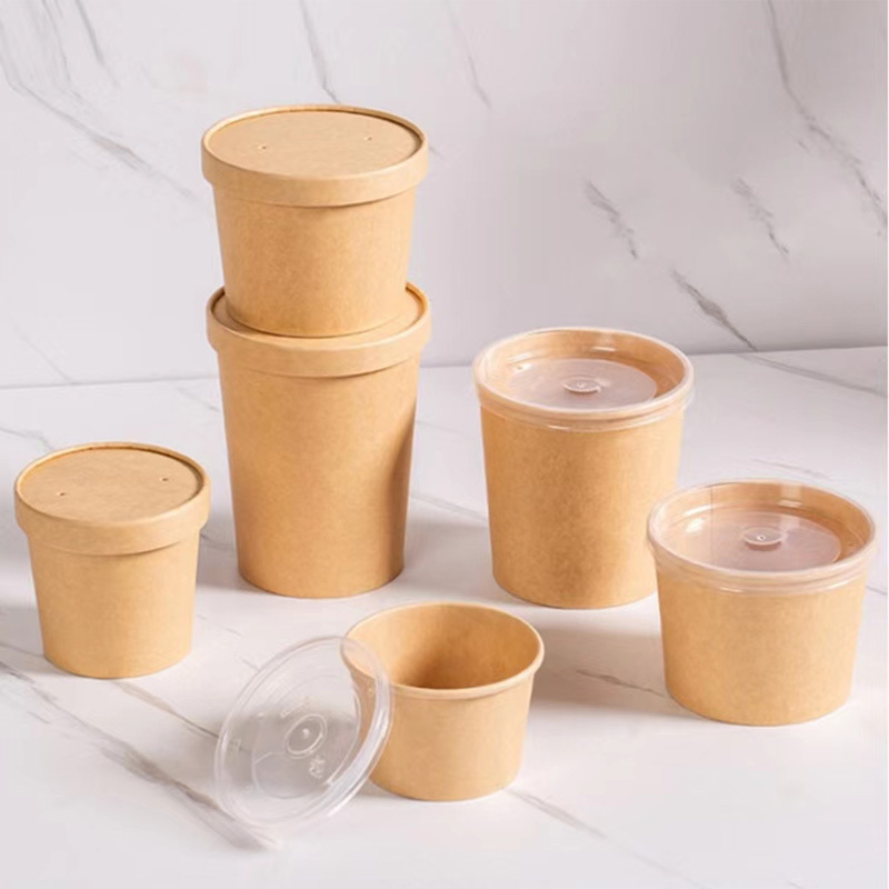 12 Oz Paper Disposable Soup Bowls Cup With Lids 360 Ml