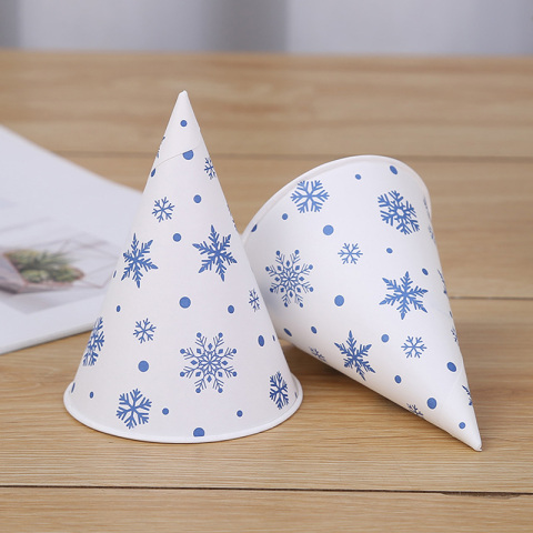 4 Unzen Einweg-Wasserpapier-Schneekegelbecher 6 Unzen