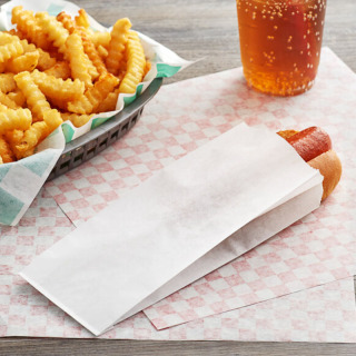 Sacchetti per hotdog per alimenti con manica per hot dog in carta con fondo a V