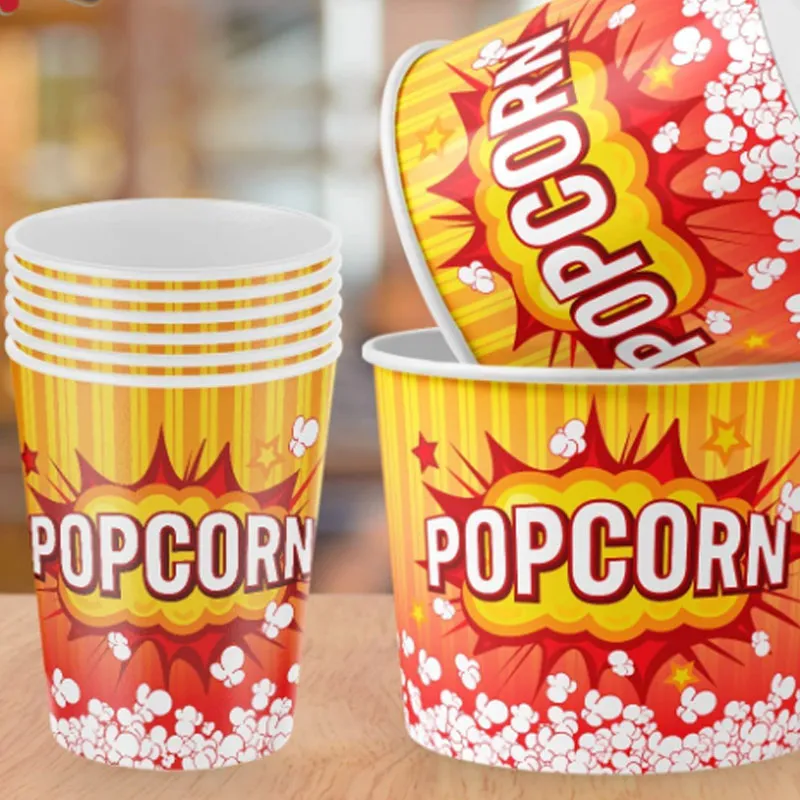 Eldobható 85 oz-os papír vödör csomagolás Popcorn kádak