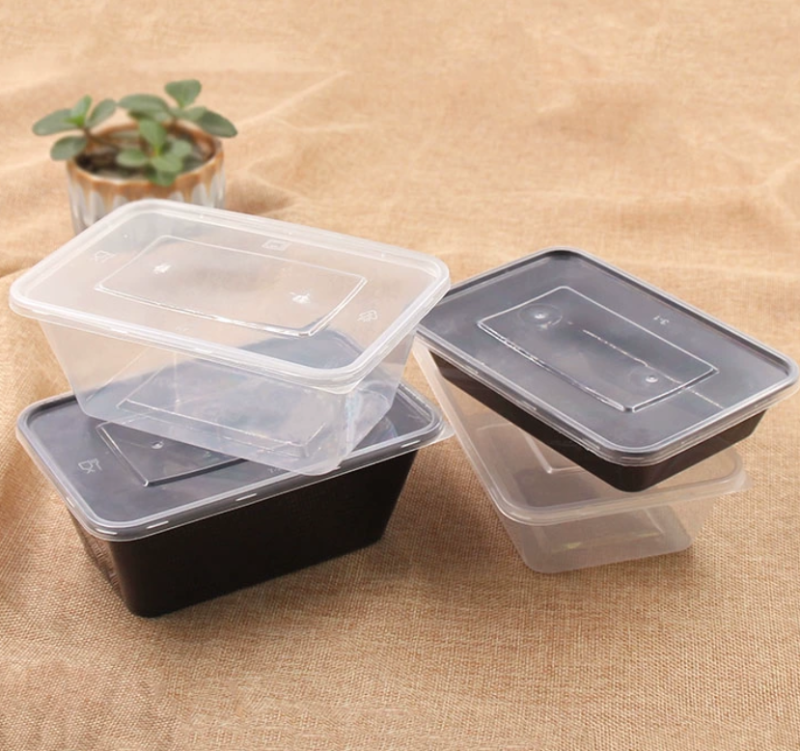 wadah makanan plastik sekali pakai yang dapat dipanaskan dengan microwave dengan penutup