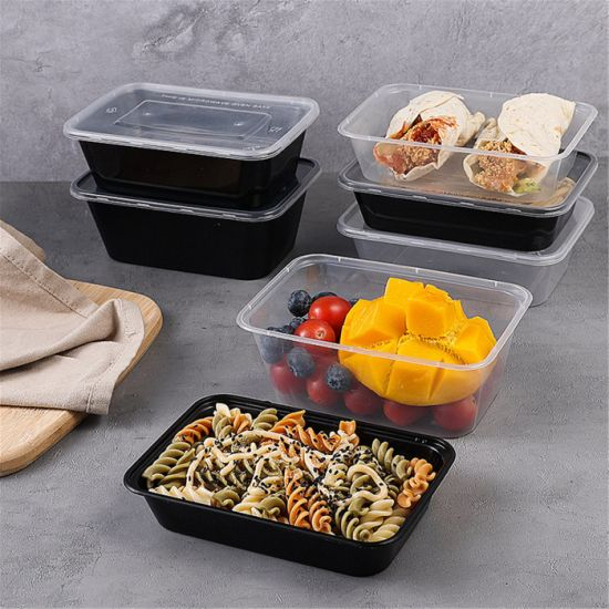wadah makanan plastik sekali pakai yang dapat dipanaskan dengan microwave dengan penutup