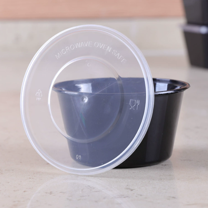 round disposable plastic food container