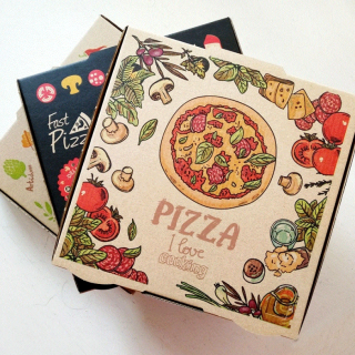 12 inç Düz Karton Özel Pizza Kutusu Ambalajı