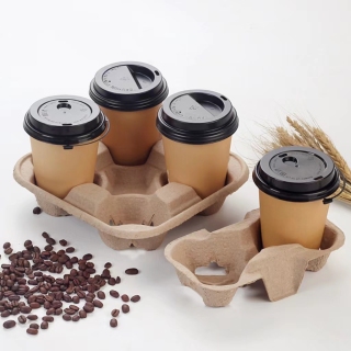 Tasses à café en papier 4oz jetables à mur unique avec couvercles