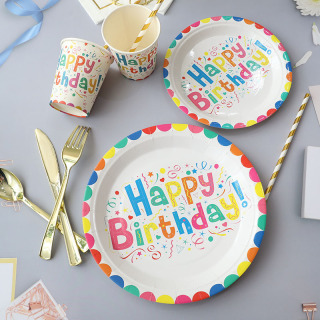 birthday christmas tableware sets disposable paper plates
