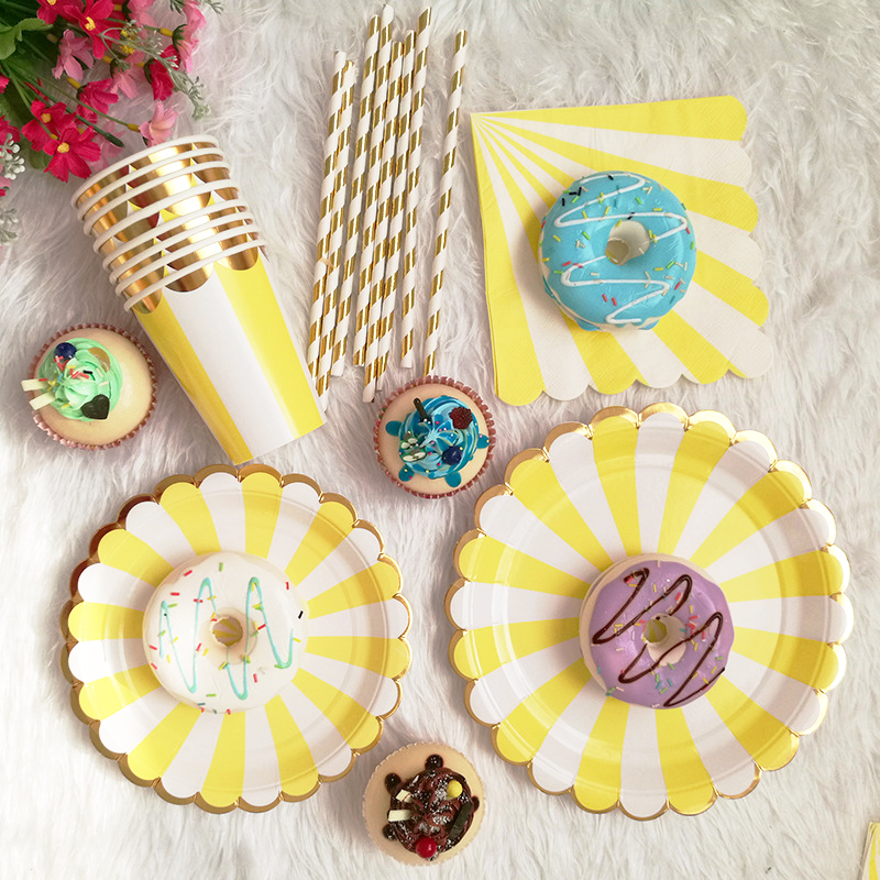 birthday christmas tableware sets disposable paper plates