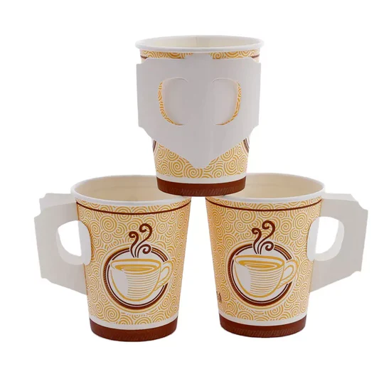 disposable 4 oz espresso coffee tea paper cup handle