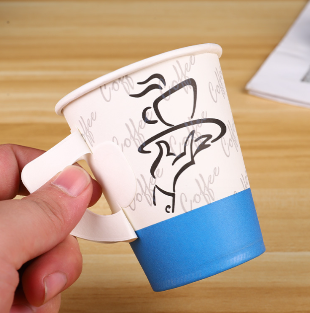 disposable 4 oz espresso coffee tea paper cup handle