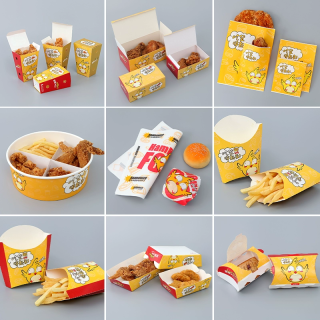 custom na papel fast food box set food take out bag