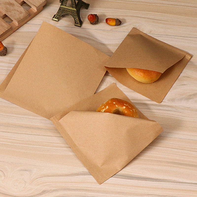 small printed greaseproof brown paper sandwich bags