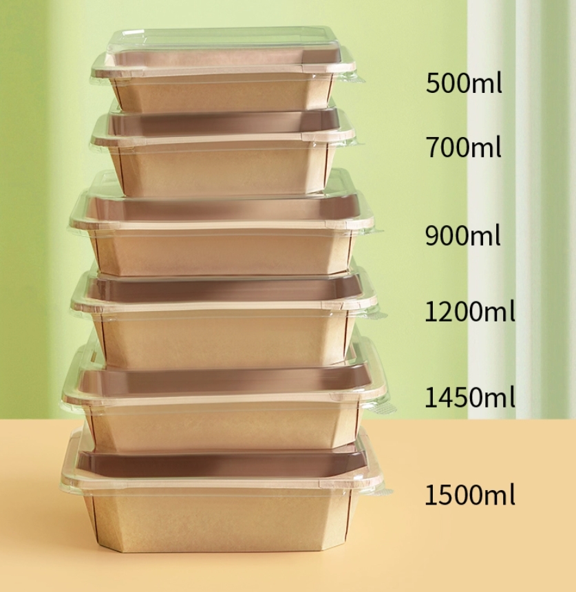 Supply 2024 New Square Kraft Paper Bowl Food Take Away Box Container   3620 202312261452436618 