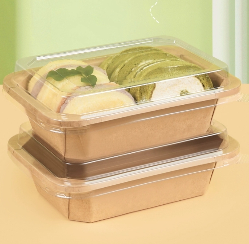 2024 New Square Kraft Paper Bowl Food Take Away Box Container