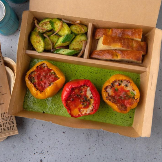 Boîtes à lunch en papier kraft cloisonné biodégradable