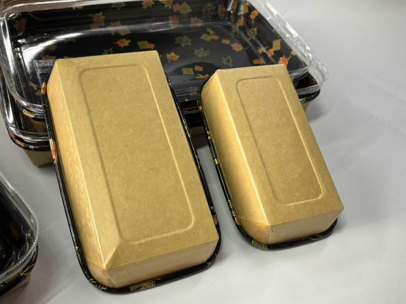 Restoran Paket Servisi Suşi Tepsisi Kraft Kağıt Suşi Kutusu