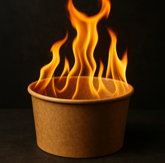 Is it safe to burn kraft paper bowl?