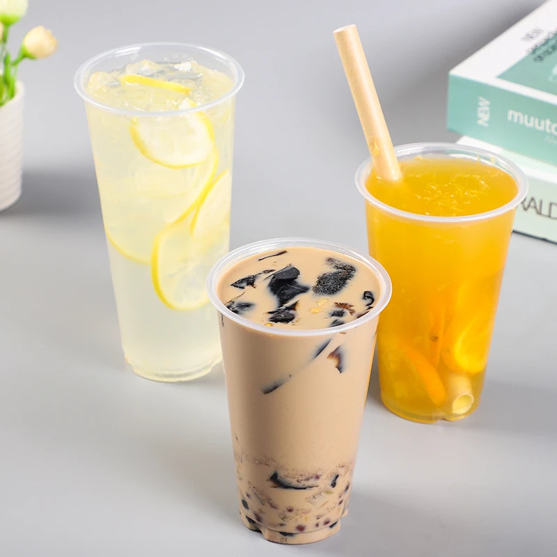 Gobelets à café jetables en plastique PET avec couvercles