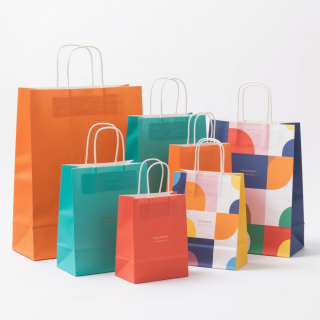 confezioni regalo personalizzate, borse per la spesa in carta kraft con logo