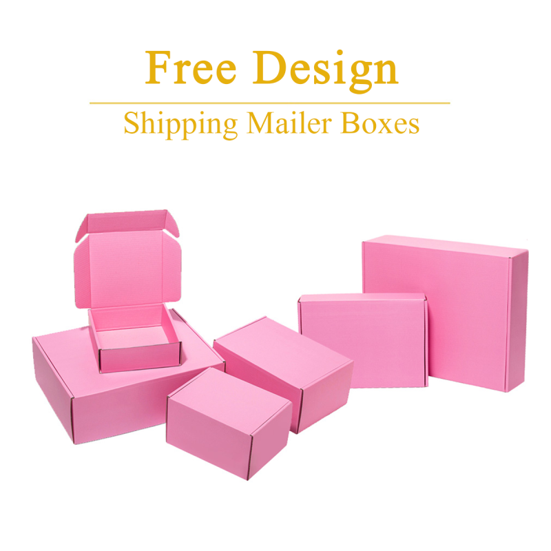 Custom Pink Gift Boxes Corrugated Mailer Boxes