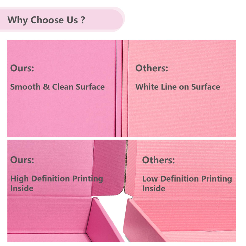 Custom Pink Gift Boxes Corrugated Mailer Boxes