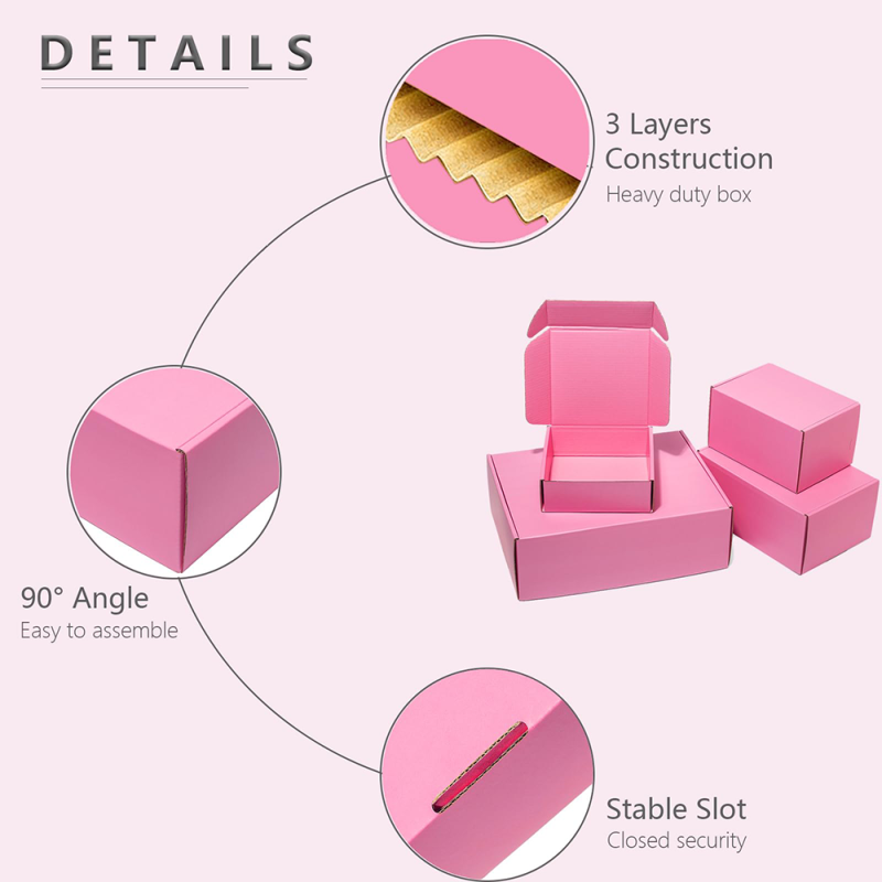 Custom Pink Gift Boxes Corrugated Mailer Boxes