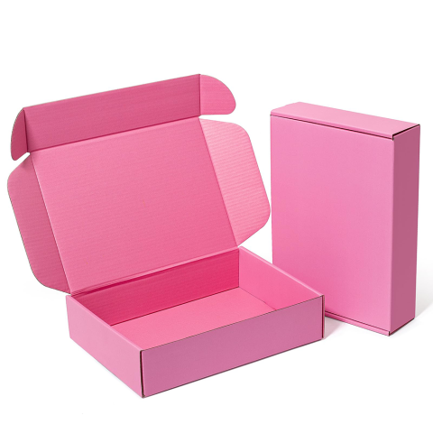 Scatole regalo personalizzate rosa, scatole postali in cartone ondulato