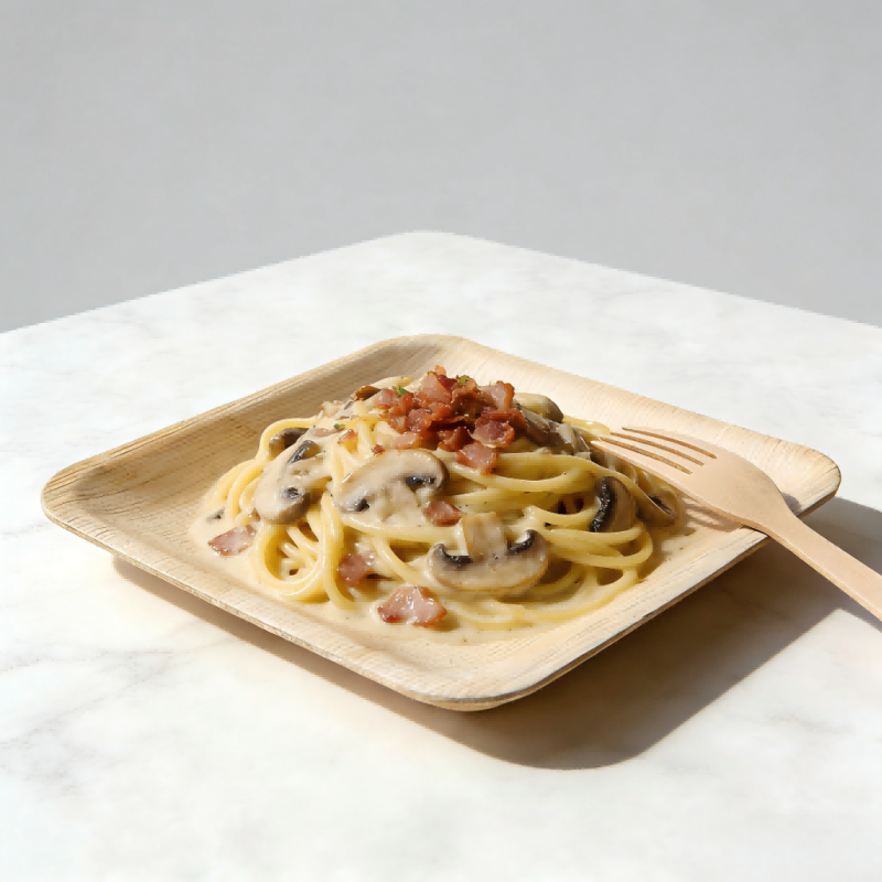 थोक में उपलब्ध 4-10 इंच आकार की ताड़ के पत्तों की चौकोर प्लेटें।