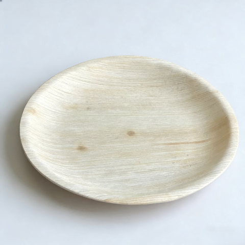 थोक में गोल आकार की सुपारी के पत्तों की प्लेटें (5-10 इंच)