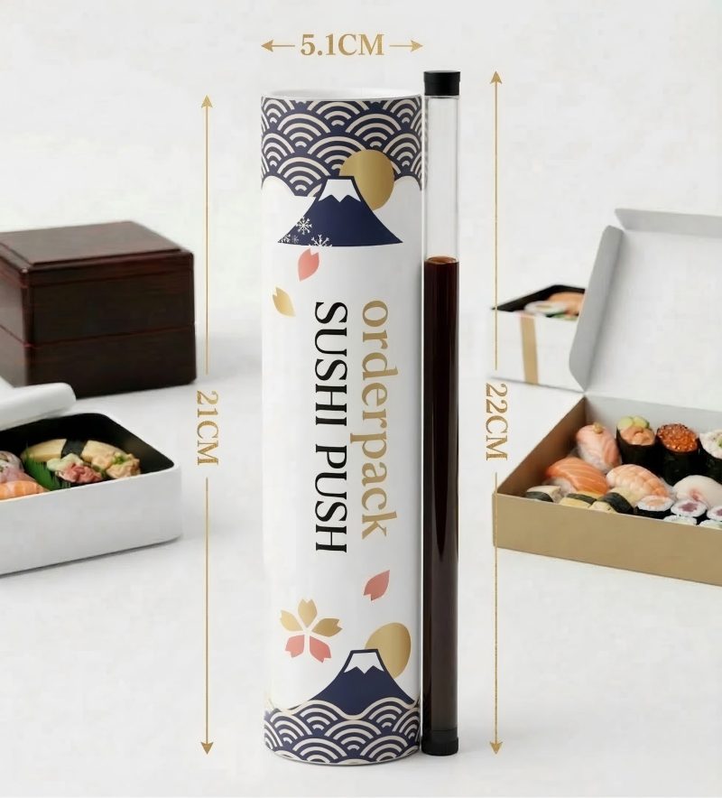 Großhandel mit kundenspezifischen Sushi-Push-Up-Tube-Sushi-Verpackungen