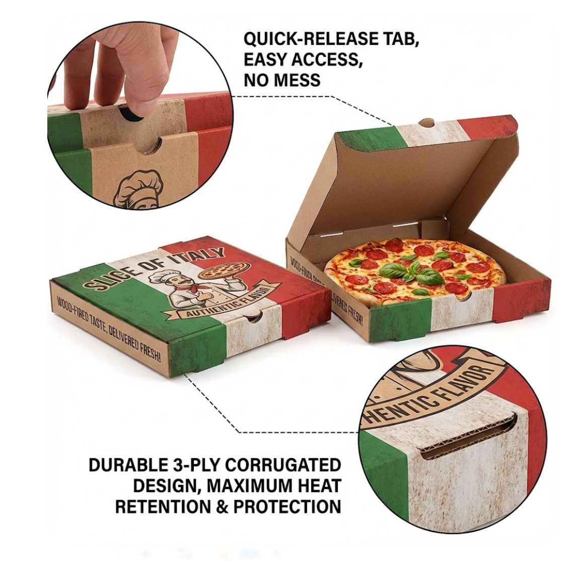 custom printed pizza box
