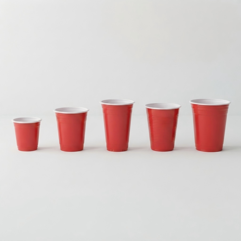 Pakyawan na Pasadyang Naka-print na Pulang PP Party Cups | 2oz - 16oz na Plastikong Tasa