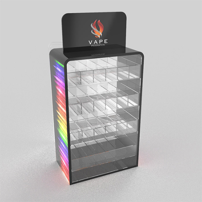 présentoir en acrylique pour cigarettes d'alcool avec LED