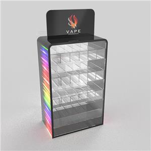 Vitrina acrílica para licor y cigarrillos con LED
