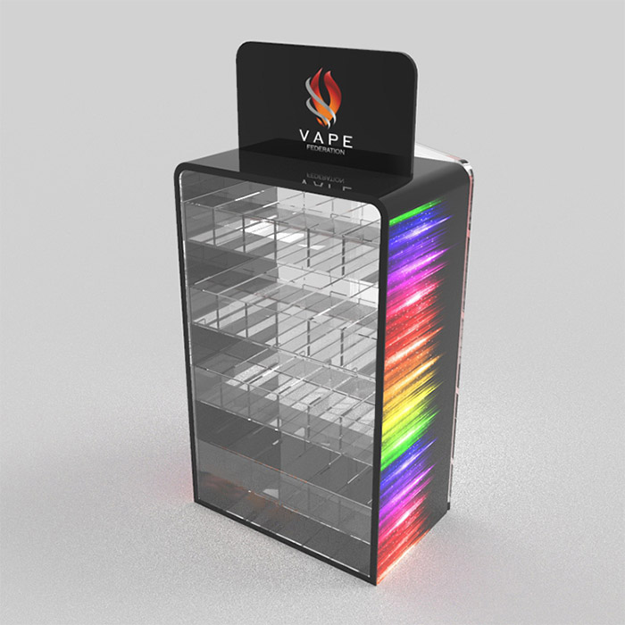 liquor cigarettes acrylic display case rack with LED