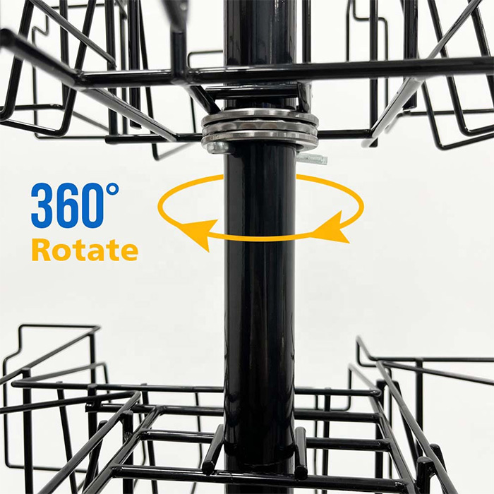 Metal Rotating Magazine Display Racks For Retail Stores