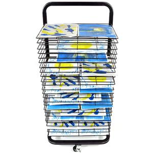 Merchandise Post Board Wire Display Rack With Wheel