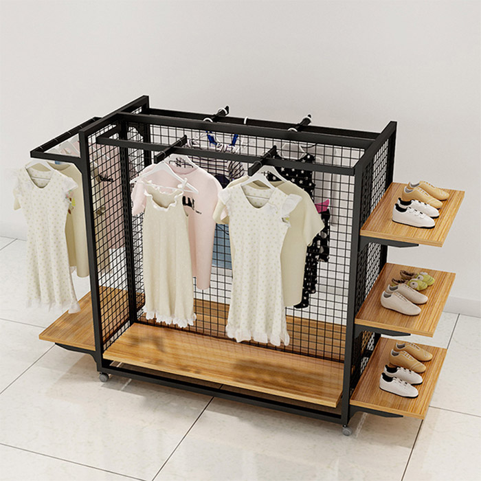 4 way retail clothing clothes display rack shop fittings