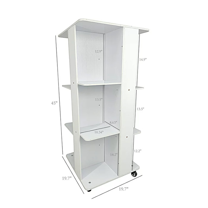 Double Sided White Wooden Retail T Shirt Display Racks