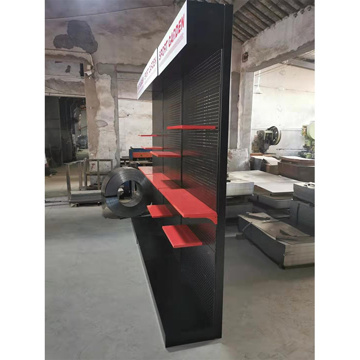 retail floor grid metal power tool display stand