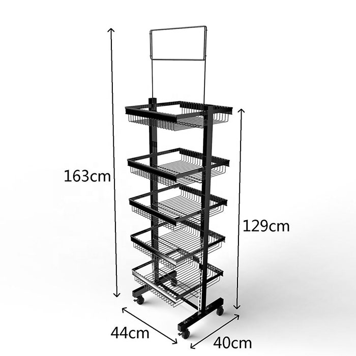 Retail Display Units Snack Wire Basket Display Stand
