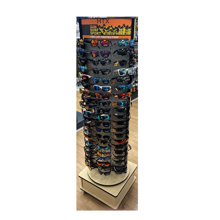 wooden rotating eyeglasses sunglasses display stand