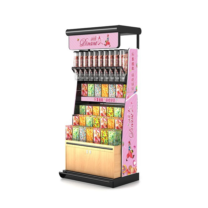 Supermarket Wooden Candy Display Stand Shop Fittings
