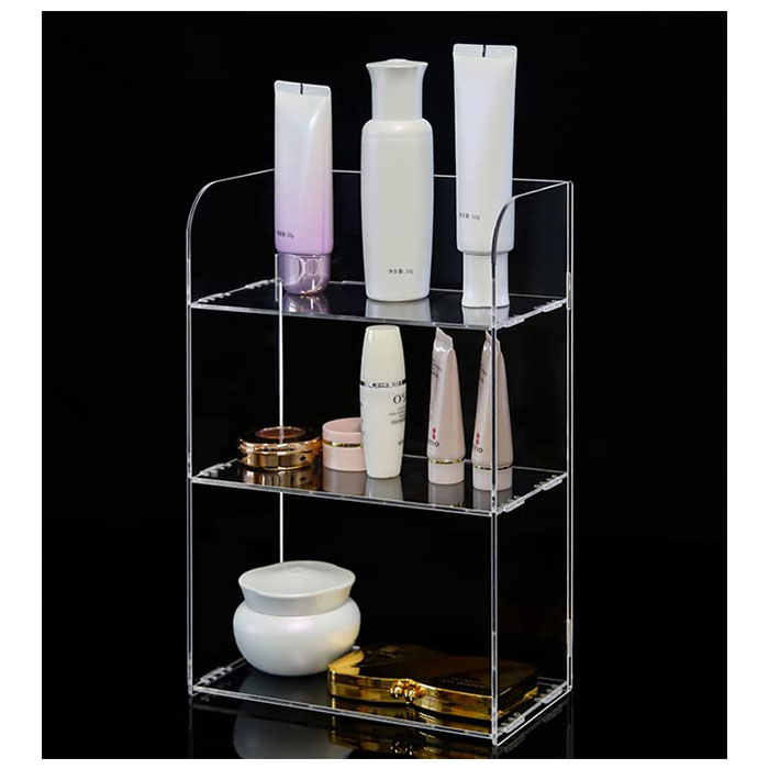 Étagères de présentoir de maquillage cosmétique en acrylique personnalisées