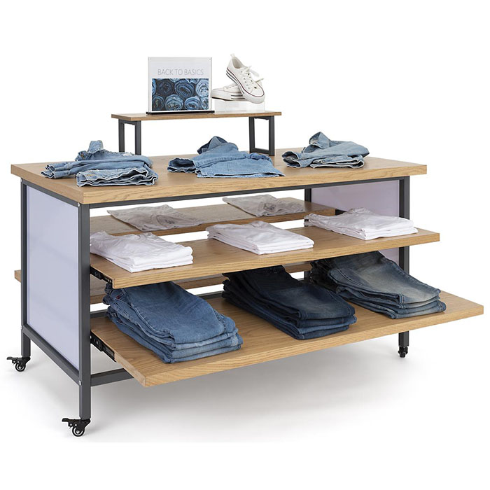 Retail Tiered Garment Display Table For Shop