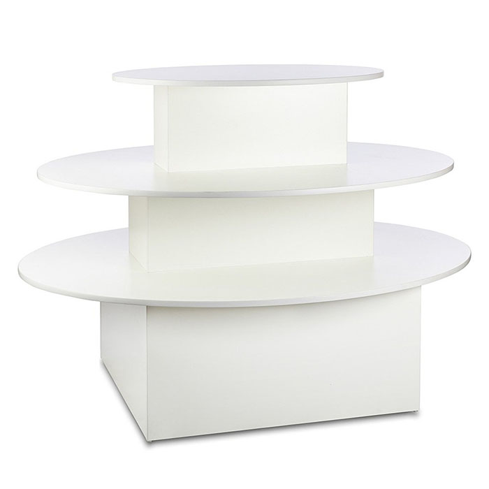 modern retail commercial round tiered display table