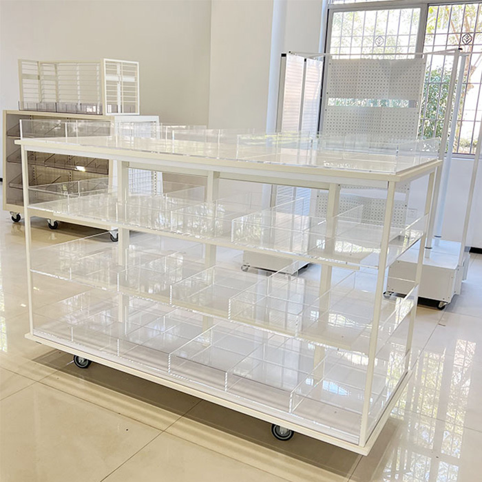 retail shop fitting cosmetic acrylic display shelves