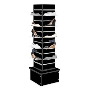 rotating commercial display rack slatwall shoe shelves