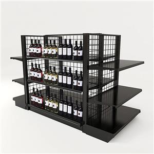 Винный магазин 4-сторонние стеллажи для винной гондолы Торговое оборудование