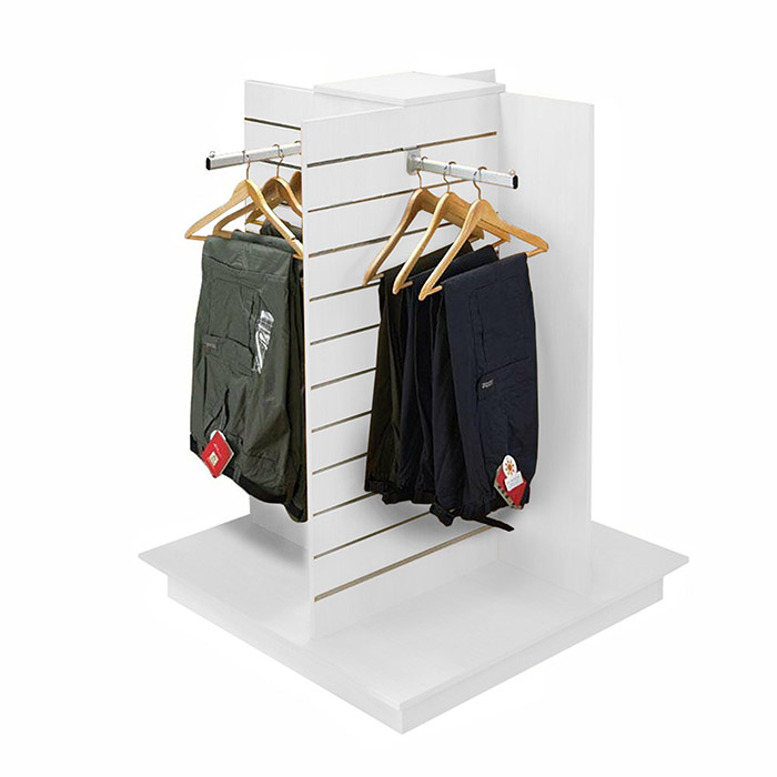witte gondel merchandising detailhandel kleding displaystandaard